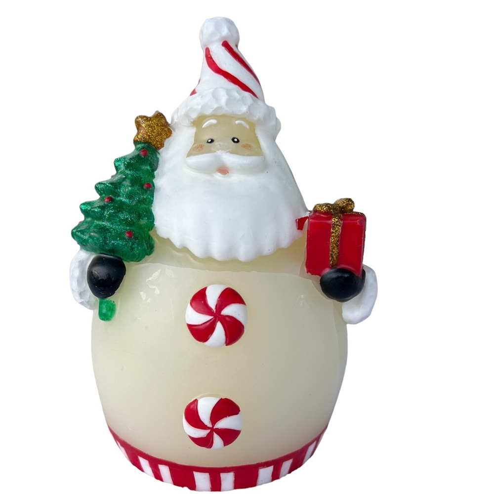 Santa battery operated tea light up Santa with timer